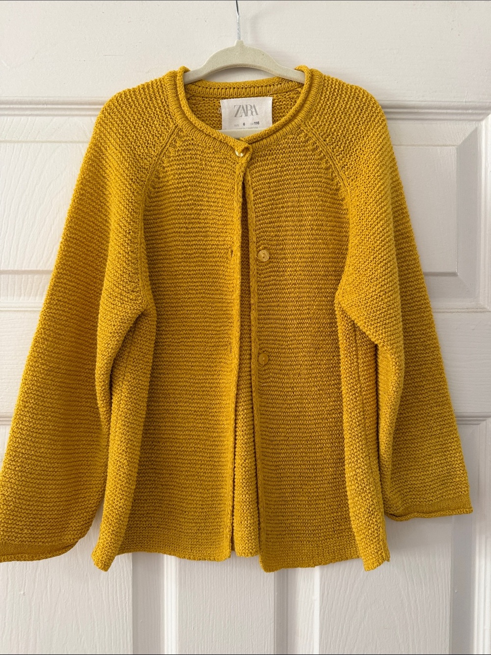 ZARA Mustard Knit Button-Up Cardigan